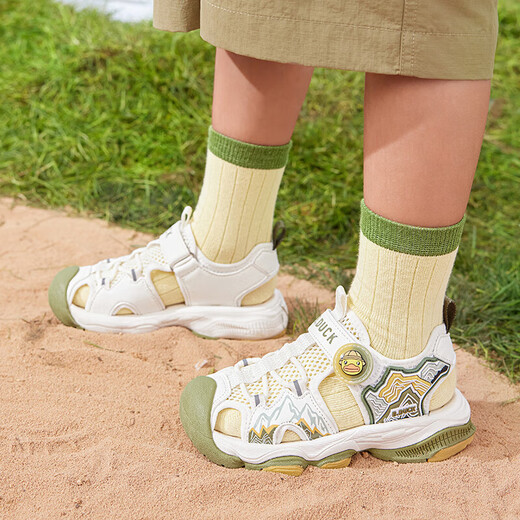 B.Duck Little Yellow Duck Children's Shoes for Men and Women Baby Summer New Baotou Sandals Breathable Non-Slip Children's Beach Shoes Trendy Beige Size 29 Suitable for Feet Length 17.7-18.4cm