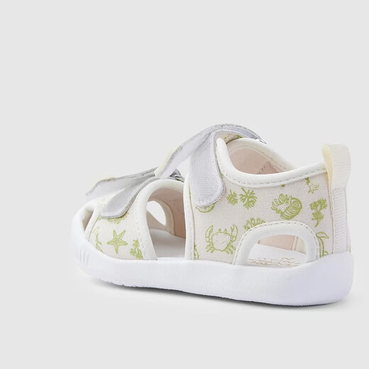 YEEHOO shopping mall same style Yingshi children's shoes for boys and girls summer breathable sandals soft bottom Velcro spring and summer new style white and green print 20
