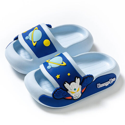 Ultraman Zero children's slippers, non-slip cartoon slippers, indoor thick-soled home shoes, dark blue Zero 36.5 36-37