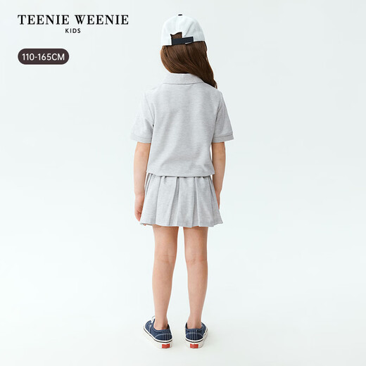 Teenie Weenie Kids 26 years new girls cool moisture-absorbing quick-drying polo dress floral gray 140 cm