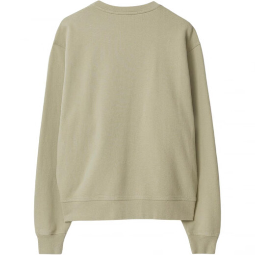 BURBERRY Burbrry Solid Color Logo Applique Round Neck Loose Sweatshirt Men's Khaki Green Khaki Green M