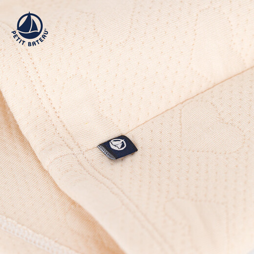 PETIT BATEAU small sailing boat autumn infant girls double-layer cotton bottoming dress A0BKR beige 80 cm