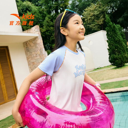 ANTA children's T-shirt girls' wear 2026 summer new product quick-drying simple and comfortable Yunrou cute casual short T cotton sugar white-1 120