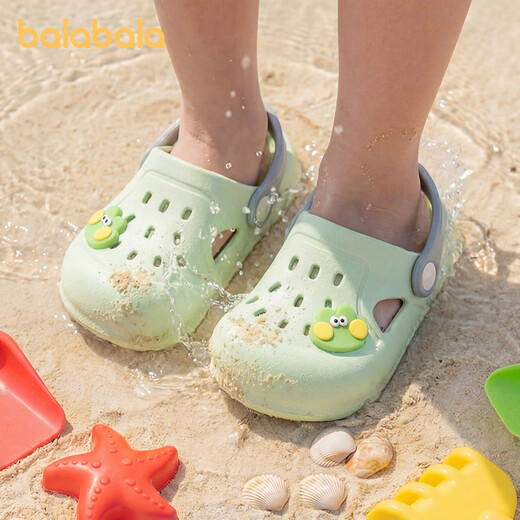 Balabala children's sandals new summer baby boy anti-kick girl breathable sandals baby shoes boys soft bottom beach shoes honeydew melon grass green 24 inner length 16cm suitable for feet 15-15.5cm long