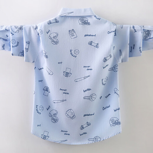 G.duck boys pure cotton long-sleeved shirt spring and autumn thin children's clothing children's 2026 new autumn clothing autumn boys' shirt jacket blue 120 cm