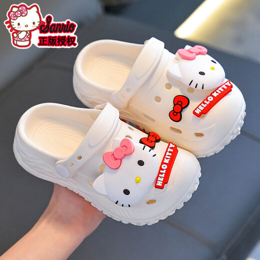 Benbenzhu Children's Sandals Girls Summer Cartoon Cute Non-Slip Indoor Bath Soft Soled Slippers Parent-child Baby Croc Shoes Purple Kuromi (Upgraded Eco-Friendly Material) Size 12 32/33 (Shoe Inner Length 20CM Suitable for Foot Length 19CM)