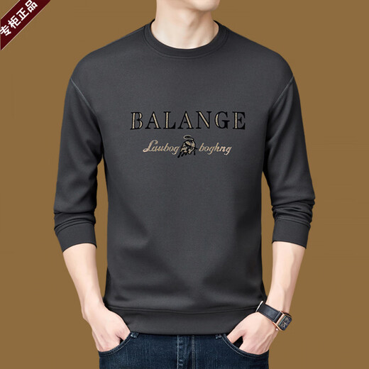 Armani (ARMANI) high-end men's sweatshirt 2025 new spring and autumn round neck long-sleeved T-shirt autumn top medium gray one size 170L