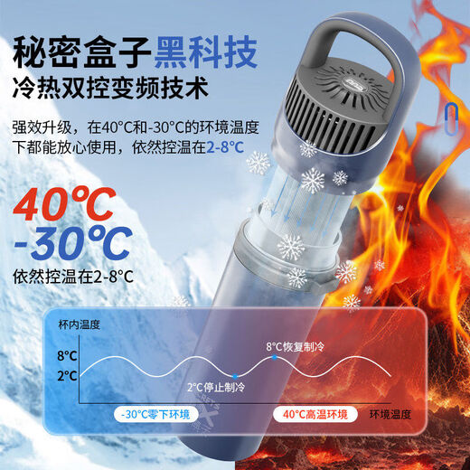 Shantou Lincun mounted islet refrigeration box portable rechargeable car-specific small refrigerator can be used for aircraft refrigeration cup crimson hot and cold dual-control ai automatic constant refrigeration cabin + cold storage set ++ cup set
