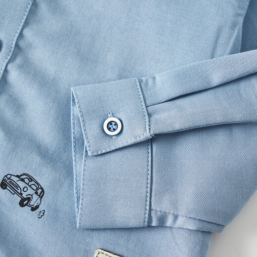 Tongtai (TONGTAI) baby boy shirt spring and autumn modal cotton boys' tops children's outing long-sleeved shirt jacket children's clothing denim blue 110