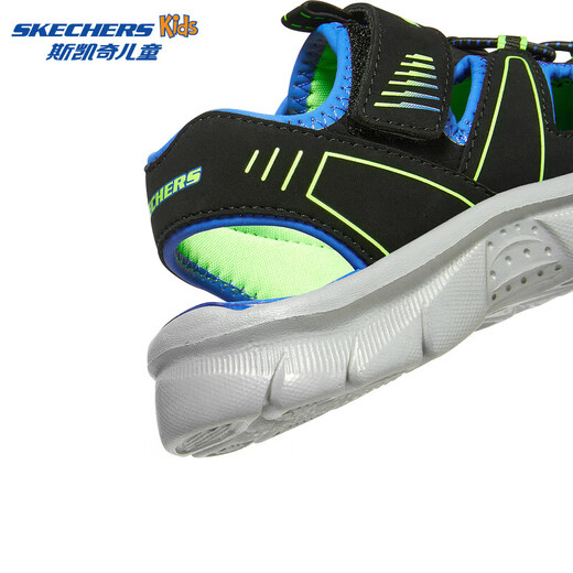 Zapatos para niños Skechers sandalias de punta para niño de verano zapatos de pescador antideslizantes zapatos de playa para niños 406520L negro/azul/limón/BBLM 36