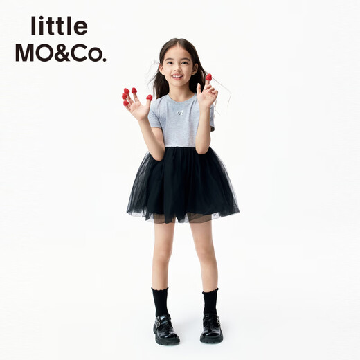 Little MO&Co.little moco children's clothing 26 summer new style girls ballet style princess skirt dress mesh skirt skirt medium flower gray 120 120/60