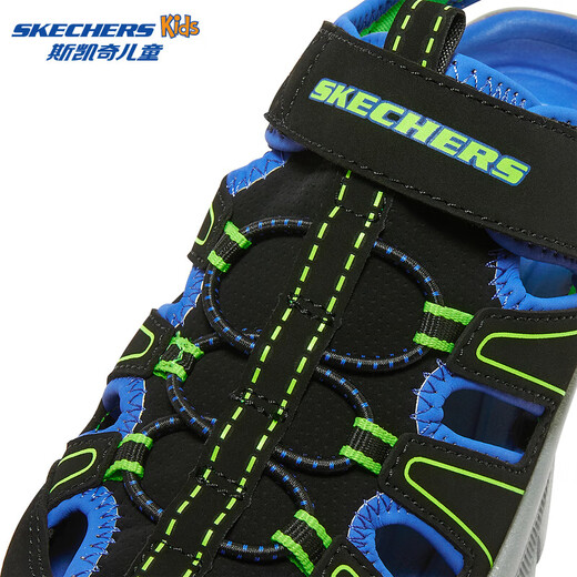 Zapatos para niños Skechers sandalias de punta para niño de verano zapatos de pescador antideslizantes zapatos de playa para niños 406520L negro/azul/limón/BBLM 36
