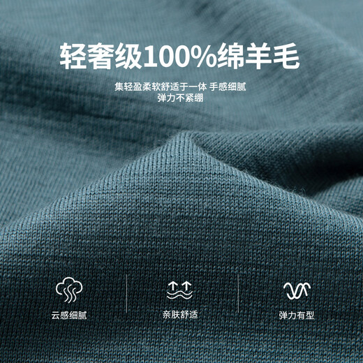 Hodo 100% sheep wool spring and autumn wool sweater for men, comfortable sweater, thin casual long-sleeved knitted T-shirt for men