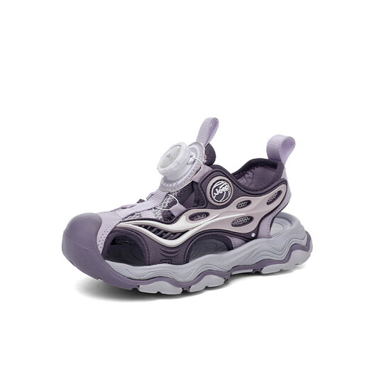 JEEP Kids Sandals 2025 Summer New Style Comfortable and Lightweight Girls Sports Sandals Rotating Button Boys Running Sandals 75210 Dark Blue Moon (Baotou Sandals) 28 / Inner length approximately 18.1cm