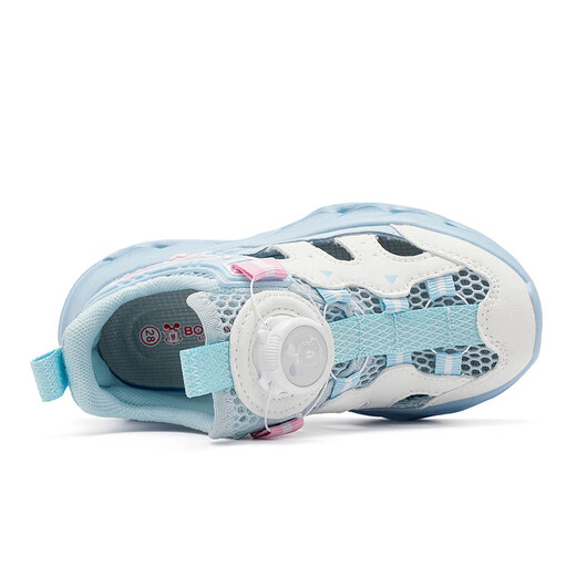 BOBDOG Children's Shoes Boys' Frame Shoes 2026 Summer New Boys' Toe-Toe Sandals Summer Children's Shoes Water Moon Blue/White 28 Suitable for Feet Length 17.0CM