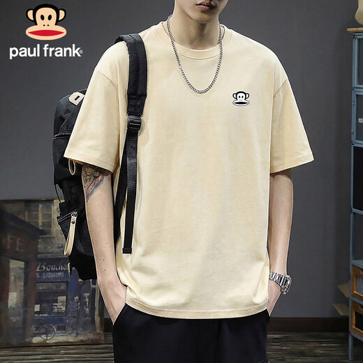Big Mouth Monkey (paul frank) T-shirt men's summer pure cotton heavyweight short-sleeved men's loose casual inner bottoming shirt trendy men's clothing