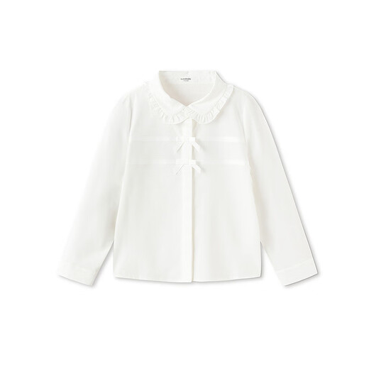 Balabala children's clothing children's long-sleeved shirt girls original white 10101 130