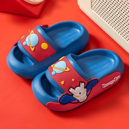 Ultraman Zero children's slippers, non-slip cartoon slippers, indoor thick-soled home shoes, dark blue Zero 36.5 36-37