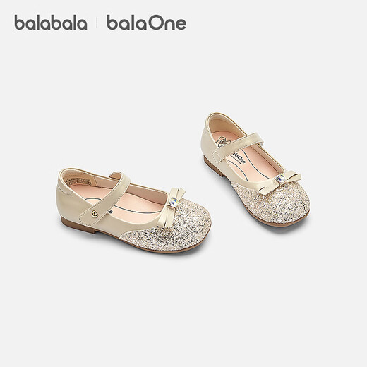 Bala Bala One children's shoes girls princess shoes 2026 new summer exquisite and dazzling casual shoes hanging light gold plated 09001 21 (foot length 12.8-13.2/inner length 14.2)