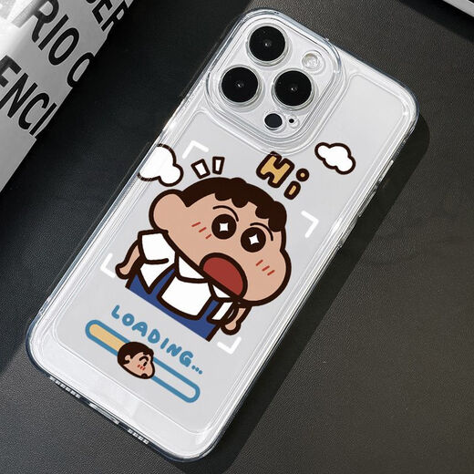 可爱小新苹果14手机壳iPhone13promax新款防摔12611xr8SE7plus 太空壳-透明-拍照小新 iPhone14