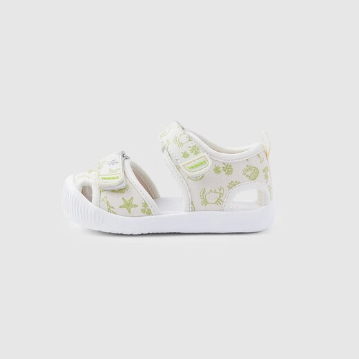 YEEHOO shopping mall same style Yingshi children's shoes for boys and girls summer breathable sandals soft bottom Velcro spring and summer new style white and green print 20