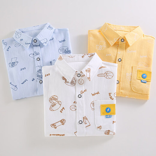 G.duck boys pure cotton long-sleeved shirt spring and autumn thin children's clothing children's 2026 new autumn clothing autumn boys' shirt jacket blue 120 cm