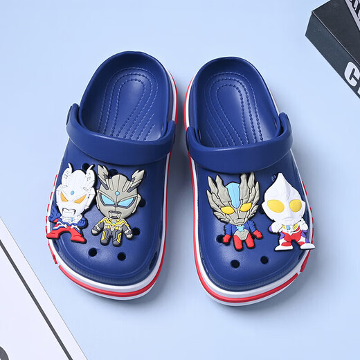 Crocs para niños, novedad de verano 2026, sandalias para padres e hijos, zapatos de playa para niñas de EVA de alta elasticidad, azul oscuro 31