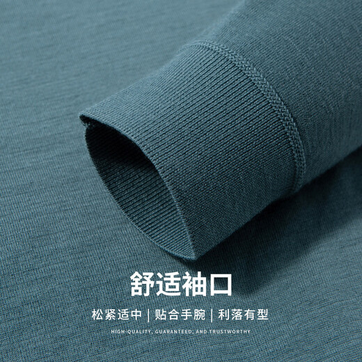 Hodo 100% sheep wool spring and autumn wool sweater for men, comfortable sweater, thin casual long-sleeved knitted T-shirt for men