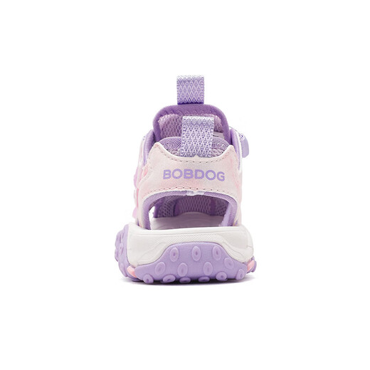 BOBDOG children's shoes, girls' shoes, 2026 summer new beach shoes, fashionable big children's princess shoes, Baotou children's sandals, bright purple 34, suitable for feet length 21.5CM