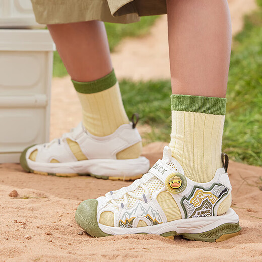 B.Duck Little Yellow Duck Children's Shoes for Men and Women Baby Summer New Baotou Sandals Breathable Non-Slip Children's Beach Shoes Trendy Beige Size 29 Suitable for Feet Length 17.7-18.4cm