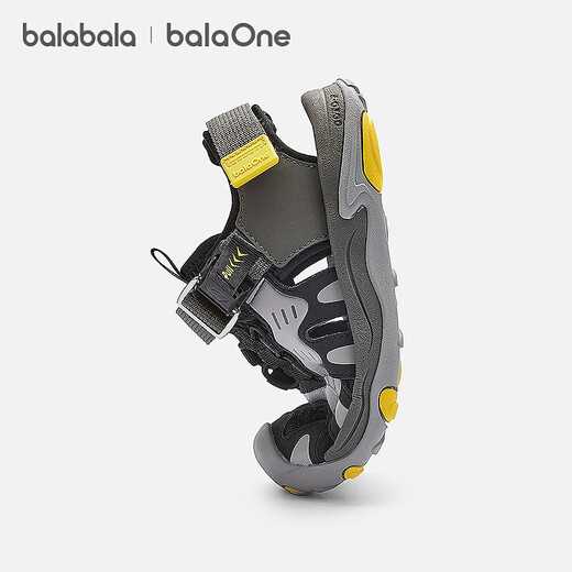 BALABALA balaOne children's shoes, children's sandals, boys' and girls' sports shoes, 2026 summer new outdoor shoes, gray and black tone 00429 30 (foot length 18.3-18.7/inner length 19.6)