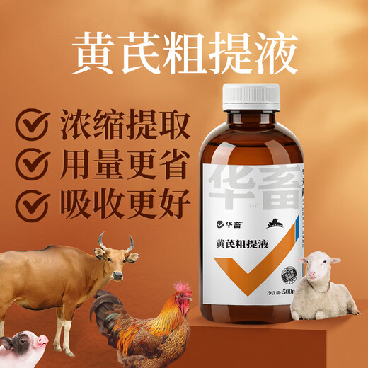 Huaxiu Veterinary Astragalus Polysaccharide Crude Extract Cold Pig Cattle Sheep Chicken Virus Immunity Feed Additive 10 Bottles As Low as 6.9/Bottle Astragalus Extract