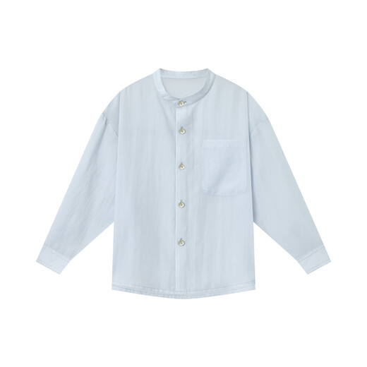 Duojia Boys Casual Shirt Summer Small Stand Collar Children's Lightweight Breathable Jacket Simple High-end Versatile Children's Clothing Top