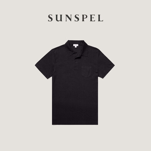 SUNSPEL Sea Island Cotton Series Men's Sea Island Cotton Jersey Short Sleeve Polo Shirt New Arrival Black M