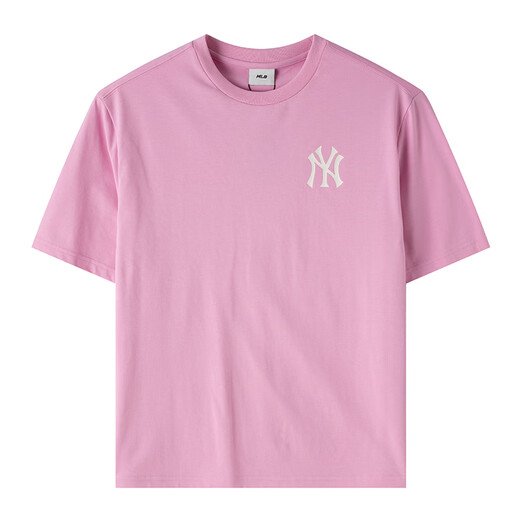MLB official children's short-sleeved college style men's and women's summer children's retro t-shirt retro tops 7ATSB3563 New York Yankees/pink 160 80