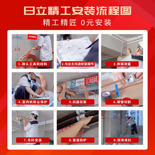 Hitachi duct machine one-to-one U-enabled central air-conditioning household embedded DC variable frequency heating and cooling home air-conditioning one-price all-inclusive home appliances national subsidy 1.5 HP RPIZ-35HDQ1/P