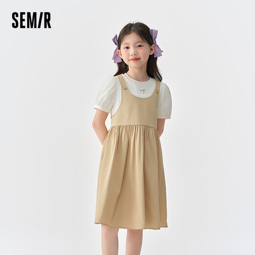 Semir children's shopping mall same style dress summer vacation two-piece skirt bow fashion contrast color female 285225265015