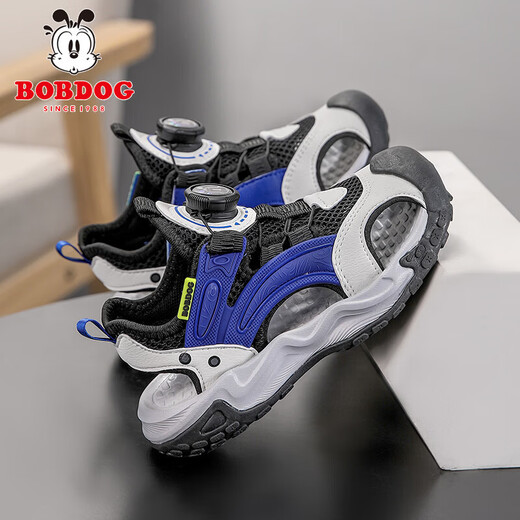 Babudou children's toe-toe sandals, boys' shoes, summer 6 new fashionable non-slip lightweight beach shoes for middle and large children 9 royal blue size 32/shoe inner length 20.5cm