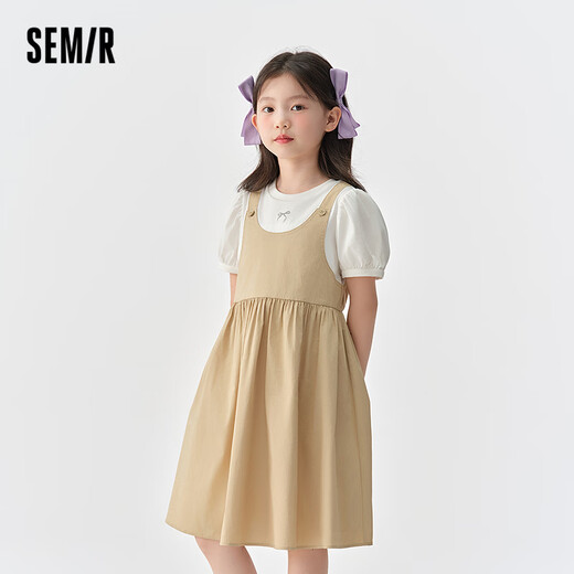 Semir children's shopping mall same style dress summer vacation two-piece skirt bow fashion contrast color female 285225265015