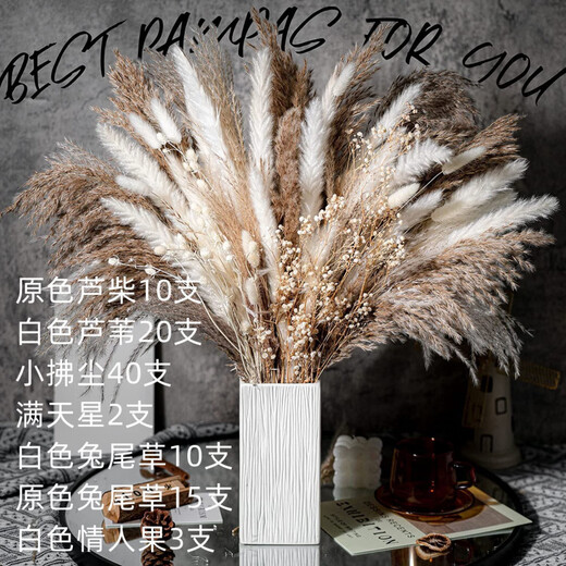 Original idea (CHUGOUXIANG) Yunnan real flower pampas grass whisk dust rabbit tail dried bouquet pampas grass HS53 with box