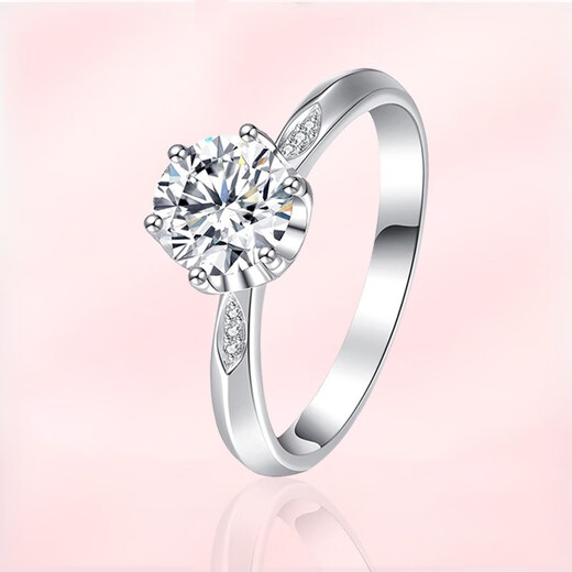 AVHE platinum diamond ring, white straight arm, simple six-claw cultured diamond, 1 carat, D color, VVS. Looking for a wedding gift for Chinese Valentine's Day? Platinum - 20 points H color SI diamond. 9-20 size circle can be consulted - gift box