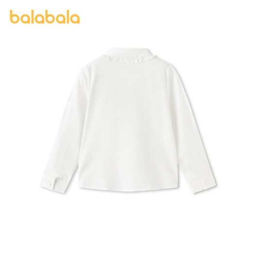 Balabala children's clothing children's long-sleeved shirt girls original white 10101 130