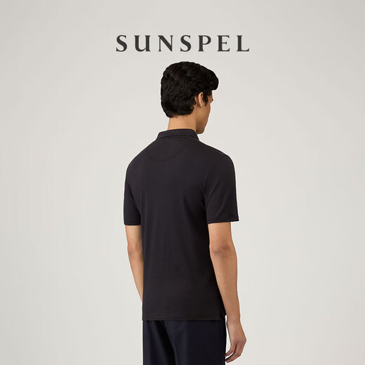 SUNSPEL Sea Island Cotton Series Men's Sea Island Cotton Jersey Short Sleeve Polo Shirt New Arrival Black M
