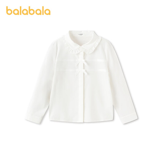 Balabala children's clothing children's long-sleeved shirt girls original white 10101 130