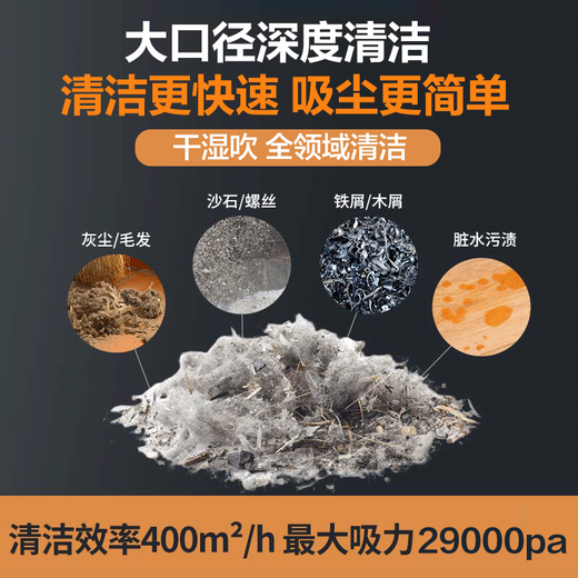 Royalstar industrial vacuum cleaner 3000W high-power land reclamation beautiful seam strong suction factory hotel commercial cleaning dry and wet blowing 30L RS-XT300A-4