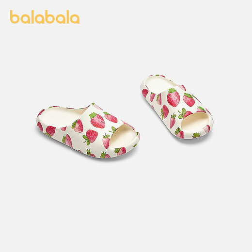 BALABALA balaOne children's shoes children's slippers boys and girls sandals 2026 Xiaxin non-slip home shoes white red tone 00316 25
