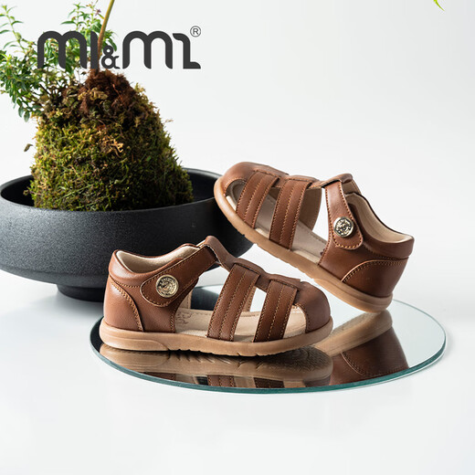 M1&M2 Spanish children's shoes, children's retro sandals, spring and summer new boys and girls Velcro soft-soled beach shoes, white, size 27, suitable for feet 16~16.5cm long