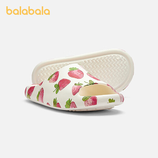 BALABALA balaOne children's shoes children's slippers boys and girls sandals 2026 Xiaxin non-slip home shoes white red tone 00316 25