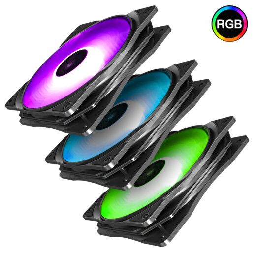 Jiuzhou Fengshen (DEEPCOOL) magic ring 120RGB chassis fan computer chassis fan (sound and light synchronization/chassis fan/cooling fan/three 120mm/RGB fans)