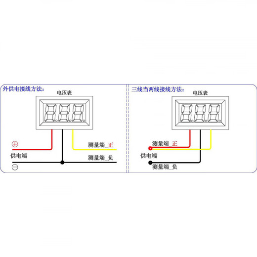 YB21 DC0-10V 0-30V 0.36 inch 3-digit LED digital display voltmeter small digital voltmeter black shell_three wires_green characters 0-30V